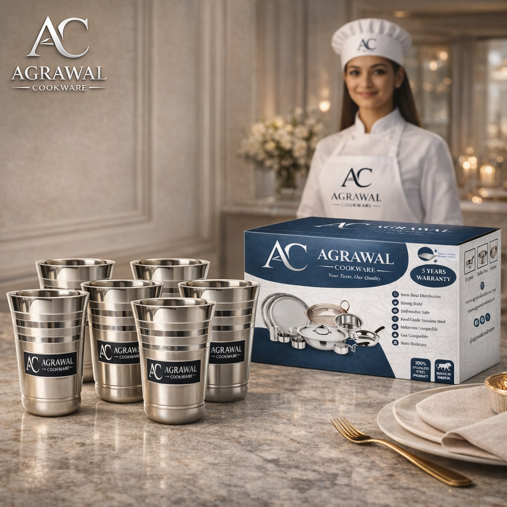 Agrawal Cookware Stainless Steel Glass Set of 6