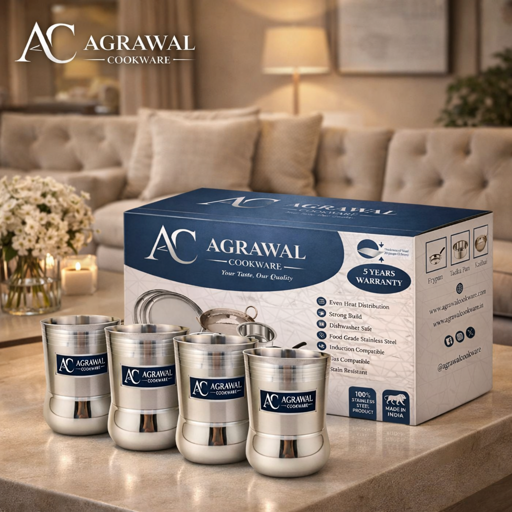 Agrawal Cookware Stainless Steel Glass Set of 6