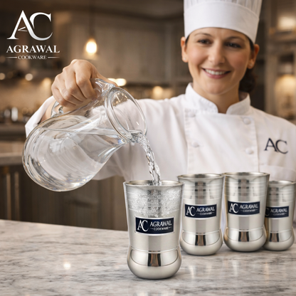 Agrawal Cookware Stainless Steel Glass Set of 6