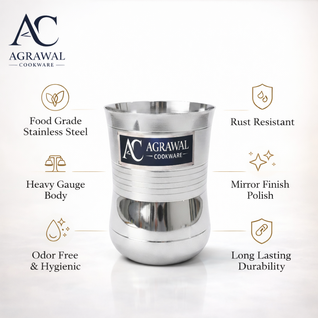 Agrawal Cookware Stainless Steel Glass Set of 6