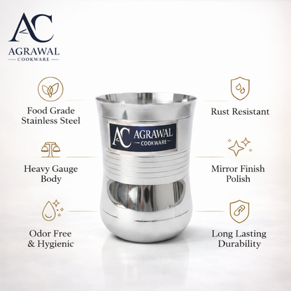 Agrawal Cookware Stainless Steel Glass Set of 6