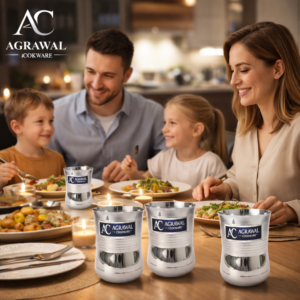 Agrawal Cookware Stainless Steel Glass Set of 6