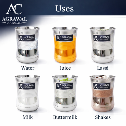 Agrawal Cookware Stainless Steel Glass Set of 6