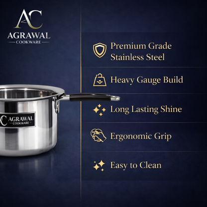 Agrawal Cookware Premium Stainless Steel Saucepan - Tea Maker