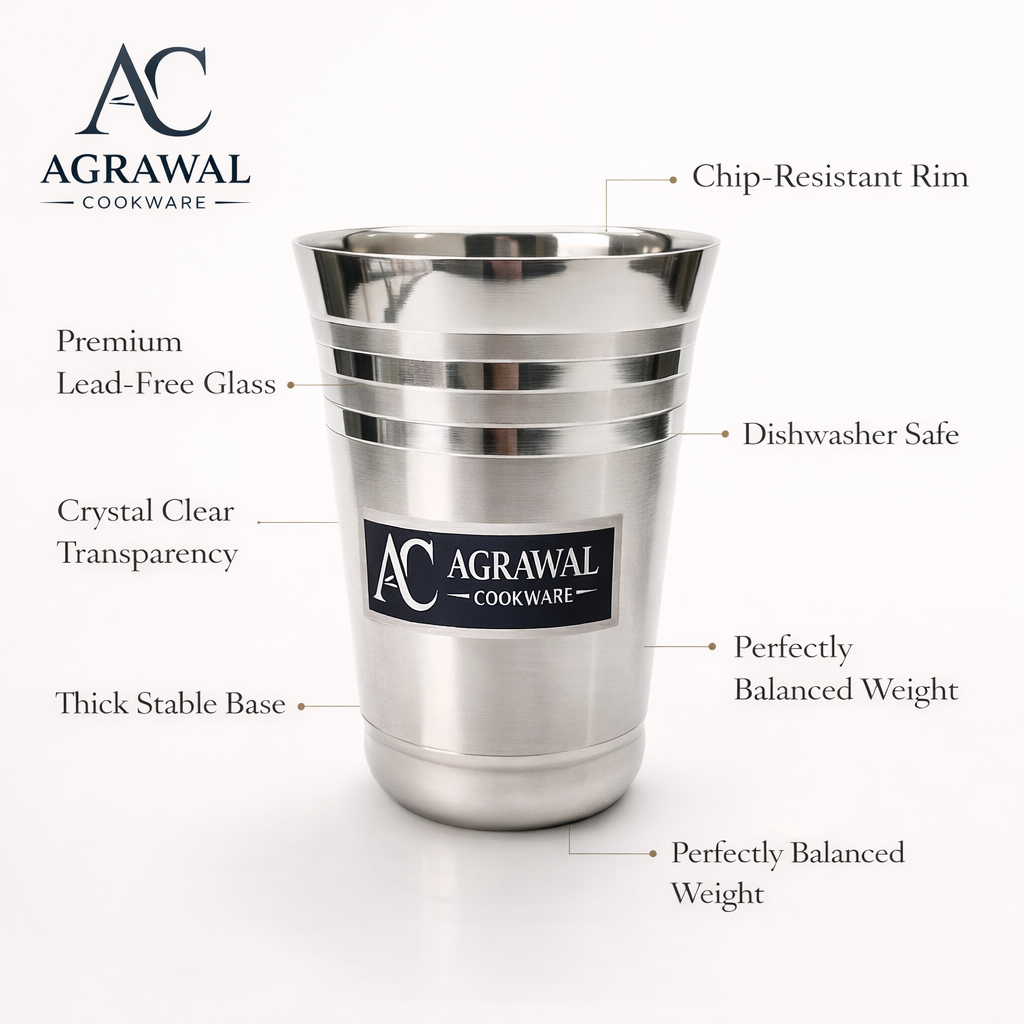 Agrawal Cookware Stainless Steel Glass Set of 6