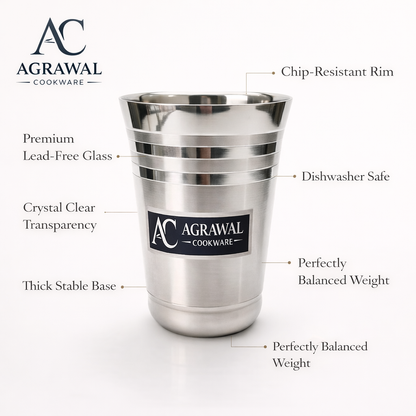 Agrawal Cookware Stainless Steel Glass Set of 6