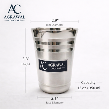 Agrawal Cookware Stainless Steel Glass Set of 6
