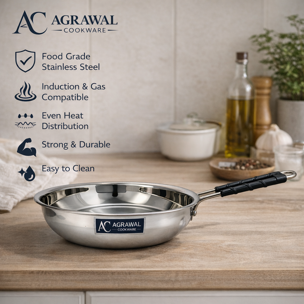Agrawal Cookware Premium Stainless Steel Frypan