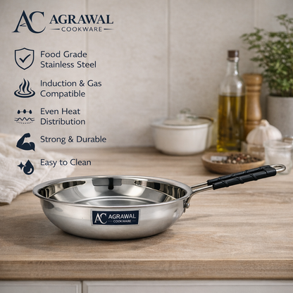 Agrawal Cookware Premium Stainless Steel Frypan