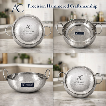Agrawal Cookware Premium Heavy Bottom Hammered Kadhai