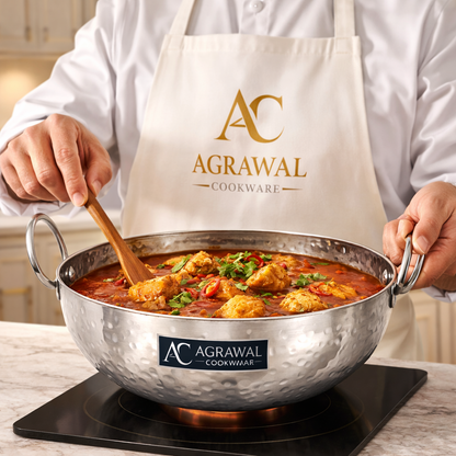 Agrawal Cookware Premium Heavy Bottom Hammered Kadhai