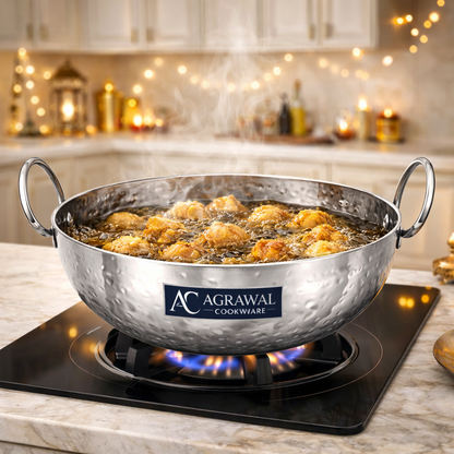 Agrawal Cookware Premium Heavy Bottom Hammered Kadhai