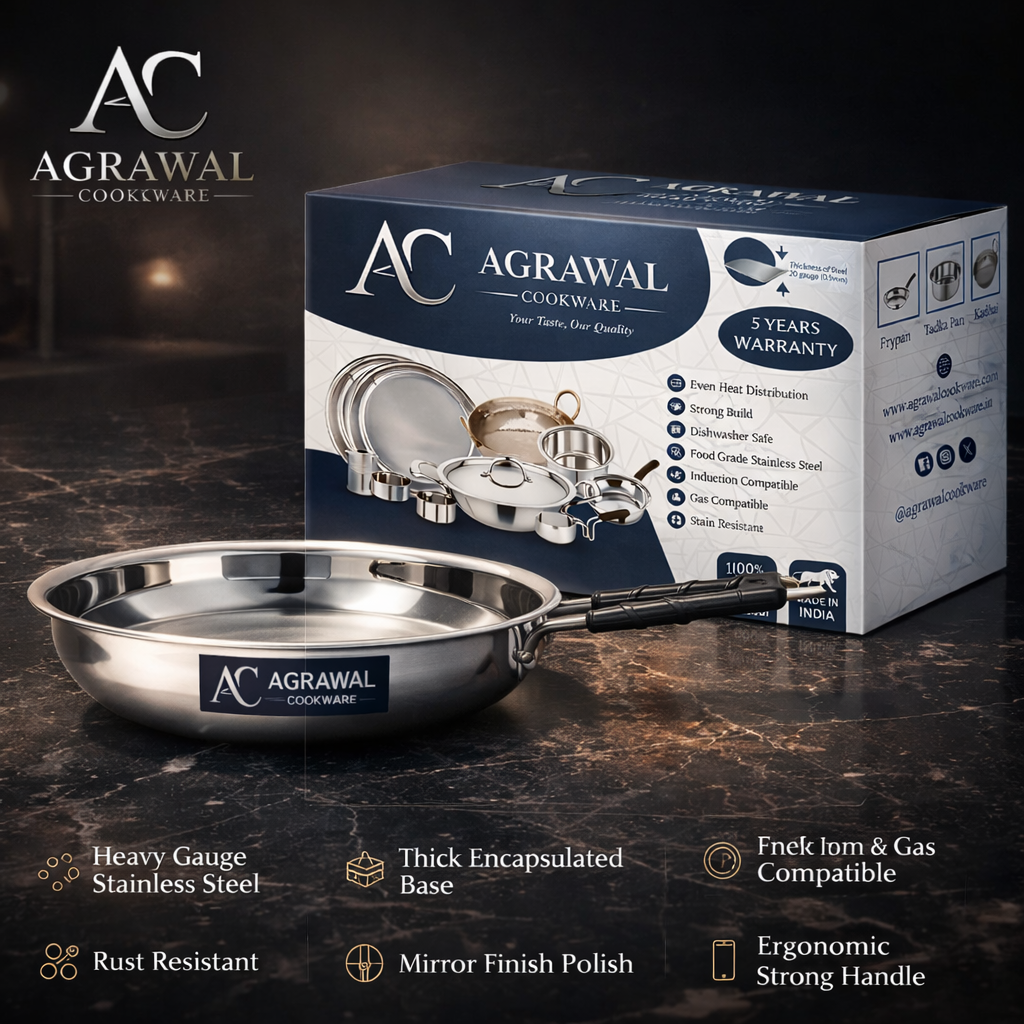 Agrawal Cookware Premium Stainless Steel Frypan
