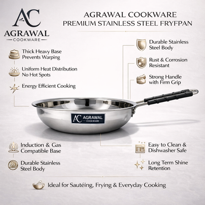 Agrawal Cookware Premium Stainless Steel Frypan