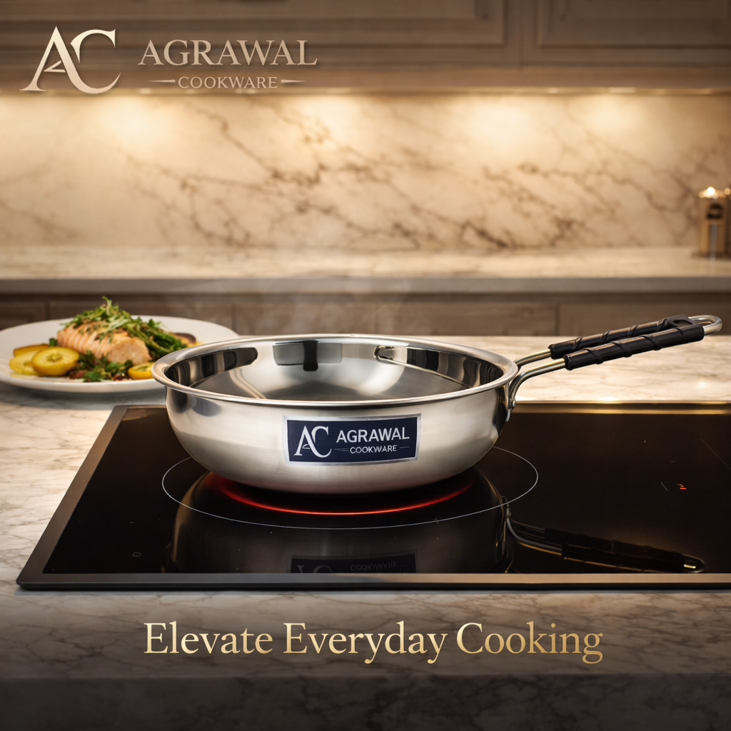 Agrawal Cookware Premium Stainless Steel Frypan