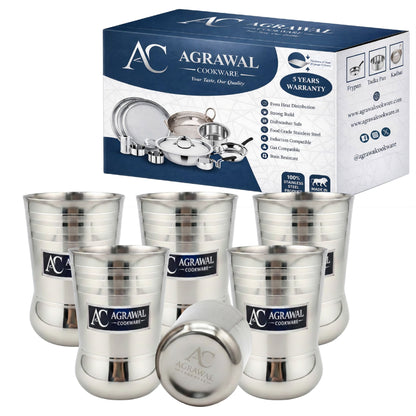 Agrawal Cookware Stainless Steel Glass Set of 6