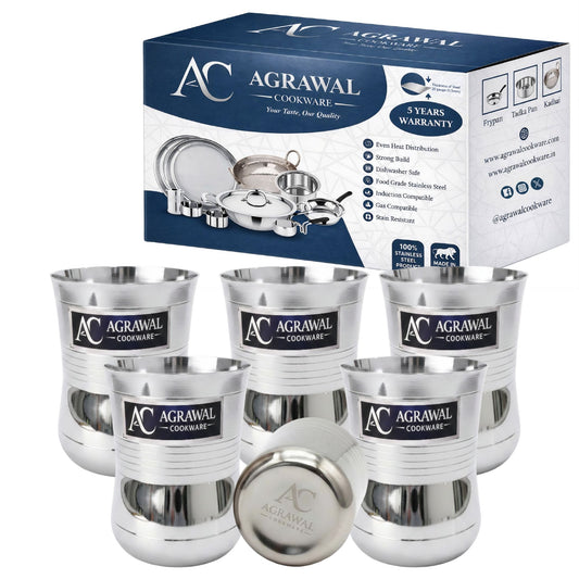 Agrawal Cookware Stainless Steel Glass Set of 6