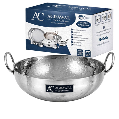 Agrawal Cookware Premium Heavy Bottom Hammered Kadhai