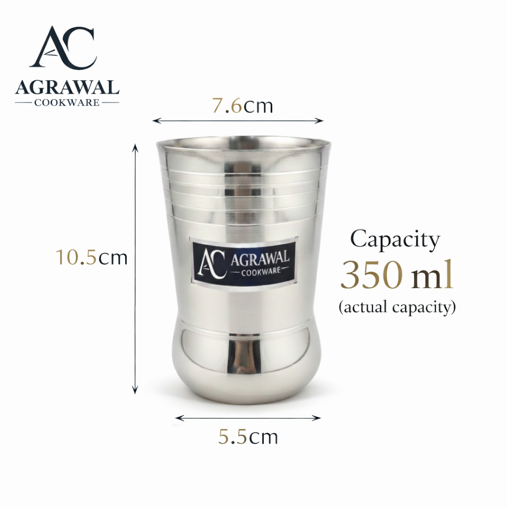 Agrawal Cookware Stainless Steel Glass Set of 6