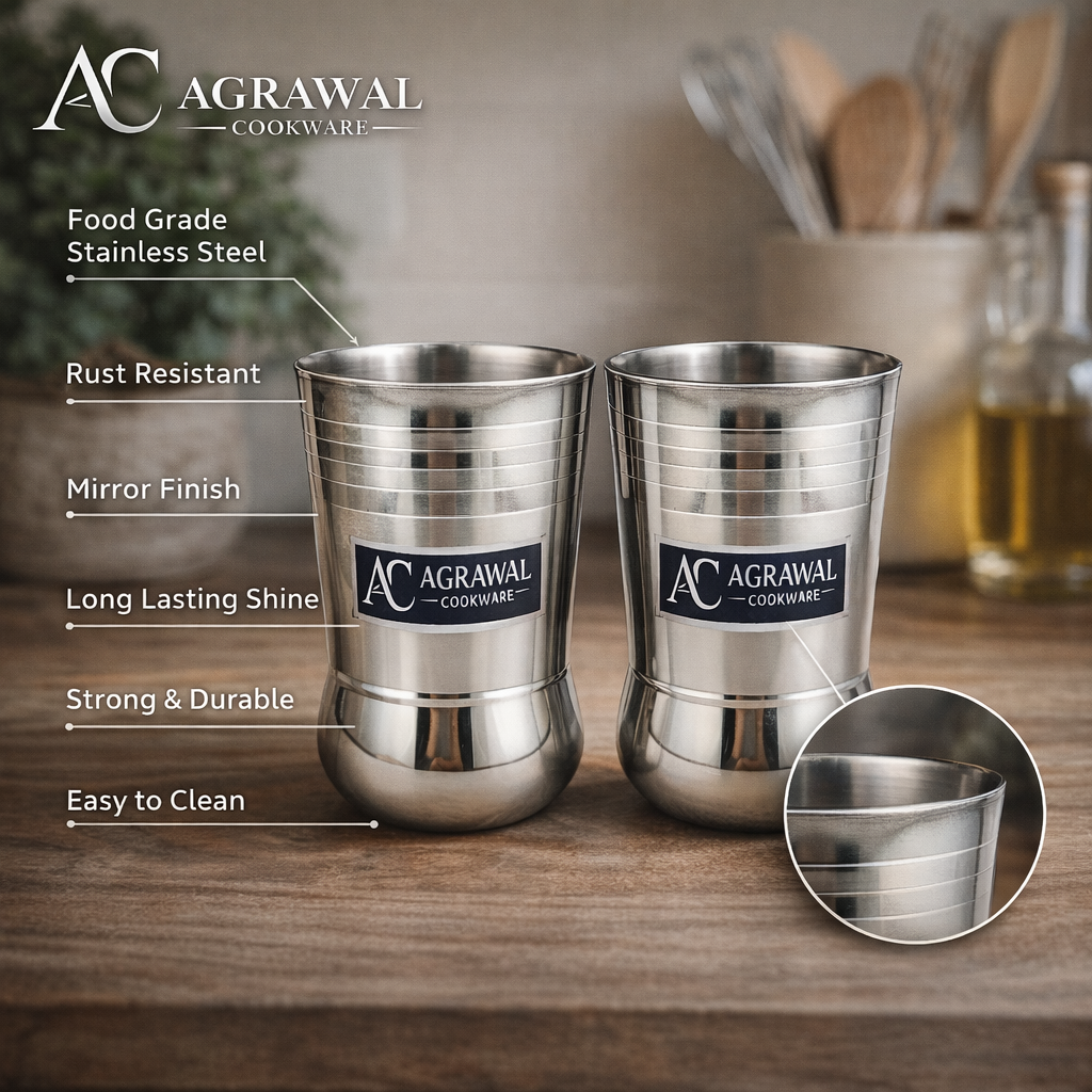 Agrawal Cookware Stainless Steel Glass Set of 6